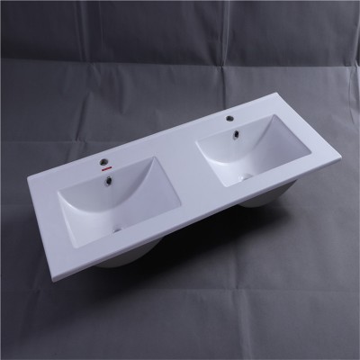 Ceramic cabinet wash hand thin edge basin single basin double basin with CE cheap bathroom sink